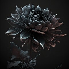 Ai Generative. AI Generated. Macro shot of dark moody botanical flower. Can be used for graphic design or home decoration. Graphic Art - obrazy, fototapety, plakaty