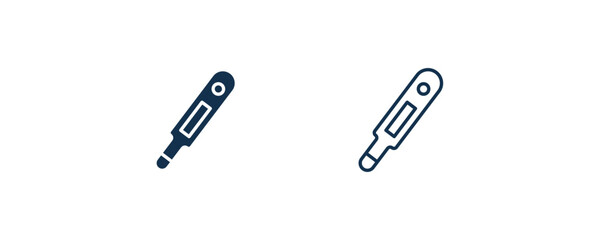 body thermometer icon. Outline and filled body thermometer icon from tools and utensils collection. Line and glyph vector. Editable body thermometer symbol can be used web and mobile