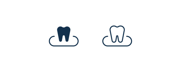 occlusal icon. Outline and filled occlusal icon from dental health collection. Editable occlusal symbol.