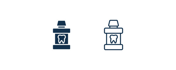 mouth wash icon. Outline and filled mouth wash icon from dental health collection. Editable mouth wash symbol.