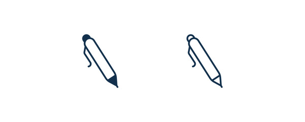 Obraz premium ink pen icon. Outline and filled ink pen icon from tools and utensils collection. Line and glyph vector. Editable ink pen symbol can be used web and mobile