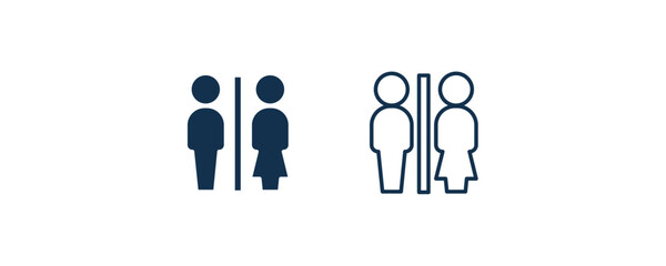 restroom sign icon. Outline and filled restroom sign icon from people and relation collection. Line and glyph vector. Editable restroom sign symbol can be used web and mobile
