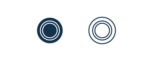 selectioned circle icon. Outline and filled selectioned circle icon from user interface collection. Line and glyph vector. Editable selectioned circle symbol can be used web and mobile