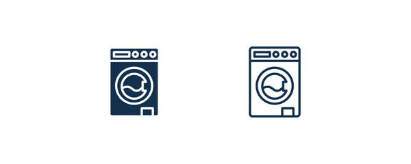 top load washer icon. Outline and filled top load washer icon from tools and utensils collection. Line and glyph vector. Editable top load washer symbol can be used web and mobile