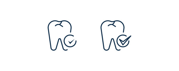 dental checkup icon. Outline and filled dental checkup icon from dental health collection. Editable dental checkup symbol.