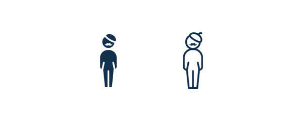 bohemian icon. Outline and filled bohemian icon from people and relation collection. Line and glyph vector. Editable bohemian symbol can be used web and mobile