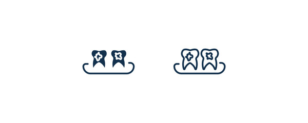plaque icon. Outline and filled plaque icon from dental health collection. Editable plaque symbol.