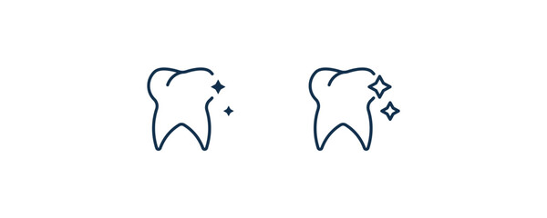 tooth whitening icon. Outline and filled tooth whitening icon from dental health collection. Editable tooth whitening symbol.