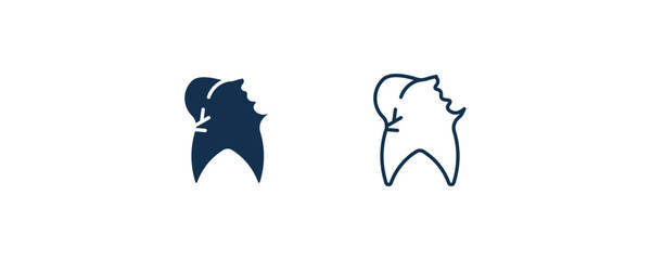 cavities icon. Outline and filled cavities icon from dental health collection. Editable cavities symbol.