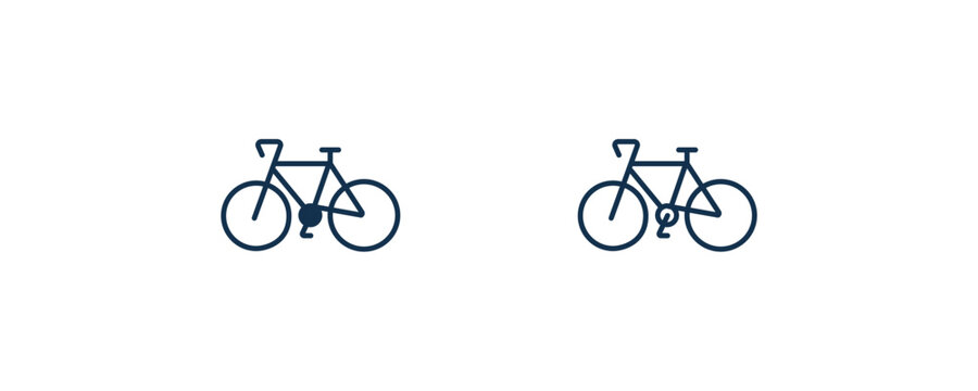 bikes icon. Outline and filled bikes icon from transportation collection. Line and glyph vector isolated on white background. Editable bikes symbol can be used web and mobile