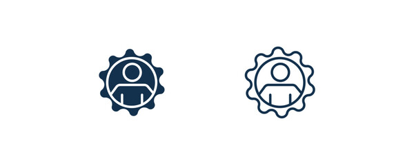seo management icon. Outline and filled seo management icon from information technology collection. Line and glyph vector isolated on white background. Editable seo management symbol.