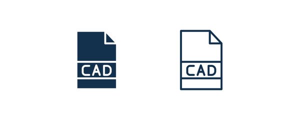 cad icon. Outline and filled cad icon from technology collection. Line and glyph vector isolated on white background. Editable cad symbol.