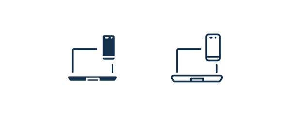 cross-platform icon. Outline and filled cross-platform icon from information technology collection. Line and glyph vector isolated on white background. Editable cross-platform symbol.