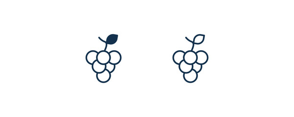 grape icon. Outline and filled grape icon from vegetables and fruits collection. Line and glyph vector isolated on white background. Editable grape symbol.