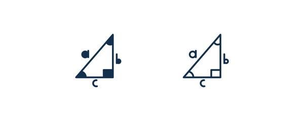 trigonometry icon. Outline and filled trigonometry icon from distance learning collection. Line and glyph vector isolated on white background. Editable trigonometry symbol..