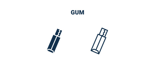 gum icon. Outline and filled gum icon from medical collection. Line and glyph vector isolated on white background. Editable gum symbol