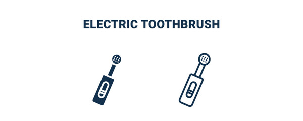 electric toothbrush icon. Outline and filled electric toothbrush icon from medical collection. Line and glyph vector isolated on white background. Editable electric toothbrush symbol