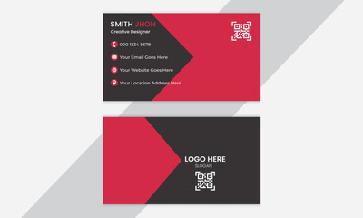 Modern business card,Creative And Clean Business Card Template For company Corporate Style Red Or Black Colors.New business card .