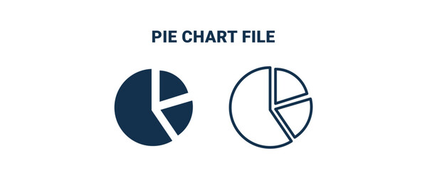 pie chart file icon. Outline and vector pie chart file icon from business and finance collection. Line and glyph vector isolated on white background. Editable pie chart file symbol.
