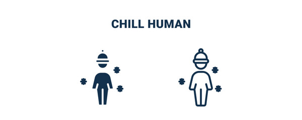 chill human icon. Outline and filled chill human icon from feeling and reaction collection. Line and glyph vector isolated on white background. Editable chill human symbol.