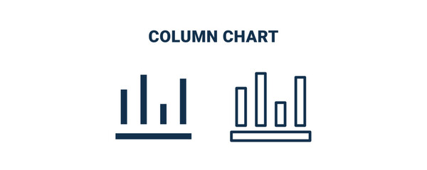 column chart icon. Outline and vector column chart icon from business and finance collection. Line and glyph vector isolated on white background. Editable column chart symbol.