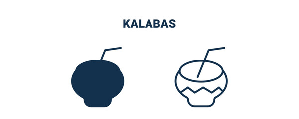 kalabas icon. Outline and filled kalabas icon from culture and civilization collection. Line and glyph vector isolated on white background. Editable kalabas symbol.