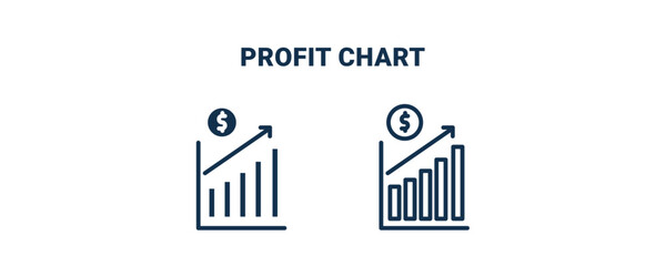 profit chart icon. Outline and vector profit chart icon from business and finance collection. Line and glyph vector isolated on white background. Editable profit chart symbol.