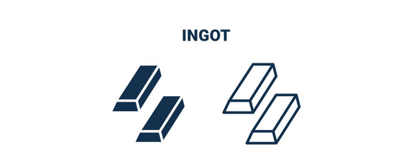 ingot icon. Outline and vector ingot icon from business and finance collection. Line and glyph vector isolated on white background. Editable ingot symbol.