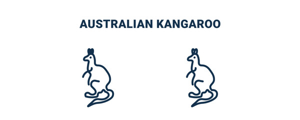 australian kangaroo icon. Outline and filled australian kangaroo icon from culture and civilization collection. Line and glyph vector isolated on white background. Editable australian kangaroo symbol.