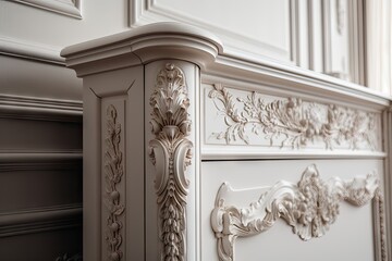 refined and elegant, with intricate moldings and detailing, created with generative ai