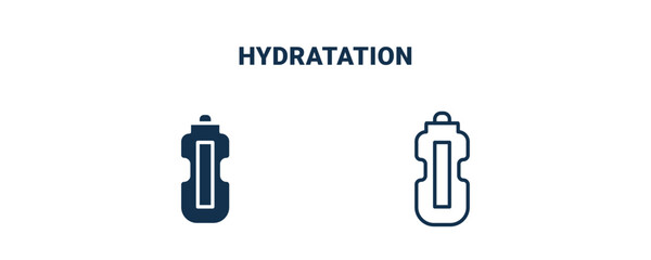 hydratation icon. Outline and filled hydratation icon from Fitness and Gym collection. Line and glyph vector isolated on white background. Editable hydratation symbol.