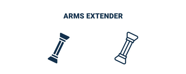 arms extender icon. Outline and filled arms extender icon from Fitness and Gym collection. Line and glyph vector isolated on white background. Editable arms extender symbol.