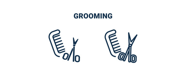 grooming icon. Outline and filled grooming icon from Hygiene and Sanitation collection. Line and glyph vector isolated on white background. Editable grooming symbol.