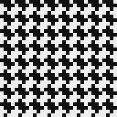 Fototapeta premium Black White Houndstooth Pattern, abstract seamless fashion trend pattern fabric textures, pixel art vector monochrome illustration. Design for web and mobile app.
