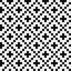 Black and white pattern, abstract seamless fashion trend pattern fabric textures, pixel art vector monochrome illustration. Design for web and mobile app.