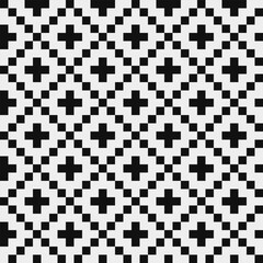Fototapeta premium Black and white pattern, abstract seamless fashion trend pattern fabric textures, pixel art vector monochrome illustration. Design for web and mobile app.