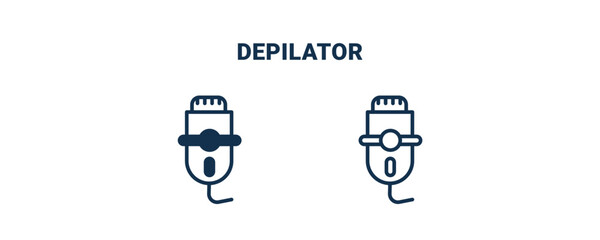 depilator icon. Outline and filled depilator icon from Hygiene and Sanitation collection. Line and glyph vector isolated on white background. Editable depilator symbol.