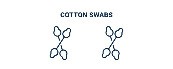 cotton swabs icon. Outline and filled cotton swabs icon from Hygiene and Sanitation collection. Line and glyph vector isolated on white background. Editable cotton swabs symbol.