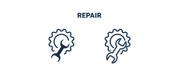 repair icon. Outline and filled repair icon from Insurance and Coverage collection. Line and glyph vector isolated on white background. Editable repair symbol.