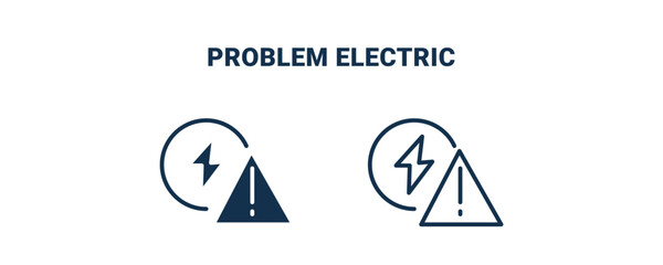 problem electric icon. Outline and filled problem electric icon from Insurance and Coverage collection. Line and glyph vector isolated on white background. Editable problem electric symbol.
