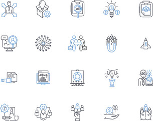 Fototapeta premium Performance optimization line icons collection. Efficiency, Speed, Productivity, Enhance, Streamline, Optimization, Boost vector and linear illustration. Acceleration,Fine-tuning,Maximization outline