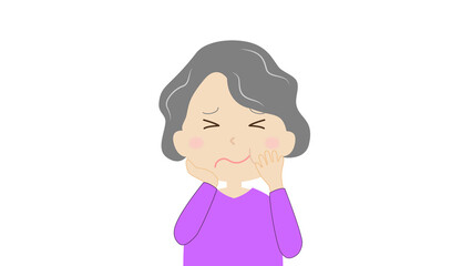 歯が痛い中高年の女性のイラスト