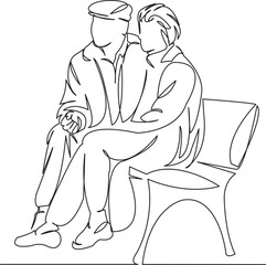 elderly couple in love