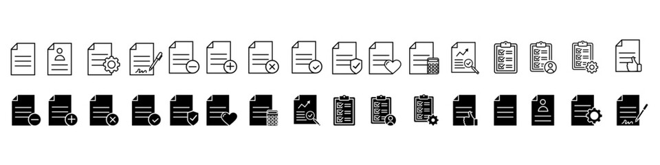 Document vector icon set. File illustration sign collection. paper symbol. accounting logo.