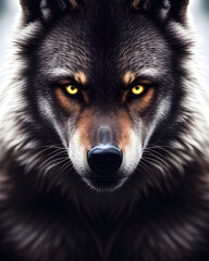 AI Digital Illustration Wolf Posing