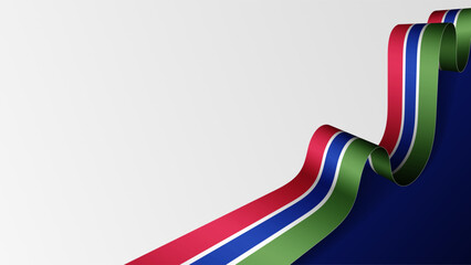 Gambia ribbon flag background.