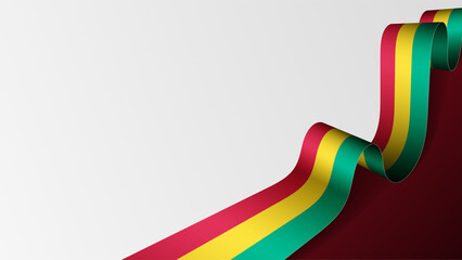 Guinea ribbon flag background.