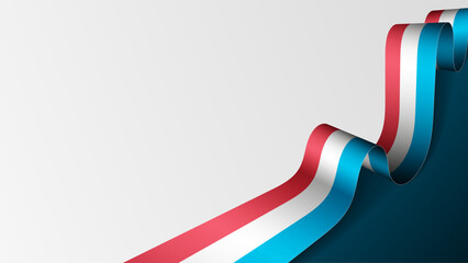 Luxembourg ribbon flag background.
