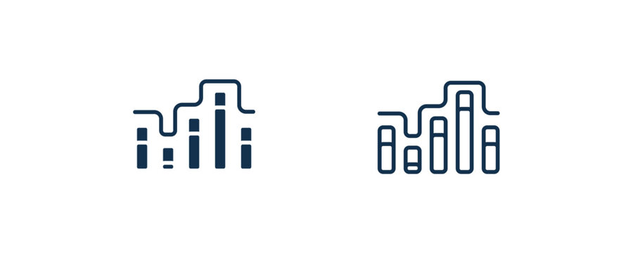 graphic progression icon.Outline and filled graphic progression icon from business collection. Line and glyph isolated on white background. Editable graphic progression symbol.