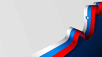 Slovenia ribbon flag background.